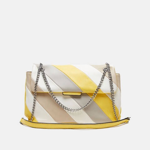 Bolso de mujer efecto piel drawstring, Amarillo Bolso de mujer efecto piel drawstring, Amarillo